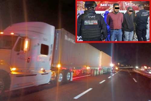 Tras persecución, capturan a dos ladrones de tráiler en Jilotepec